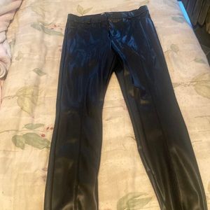 Faux black leather pants